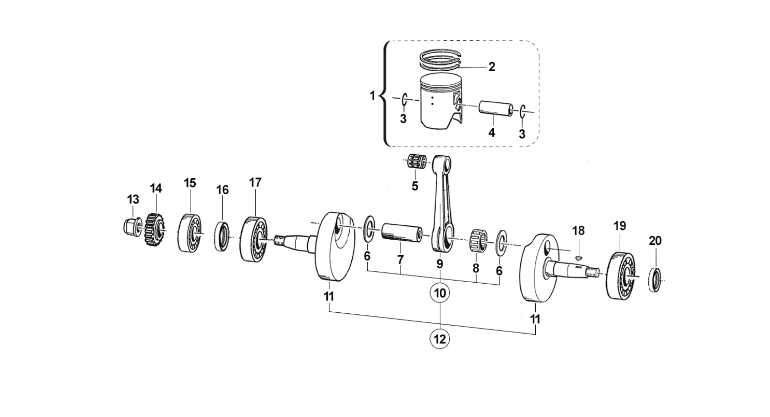 2T 125 EN 2012 - MOTOR - CIGÜEÑAL-PISTÓN